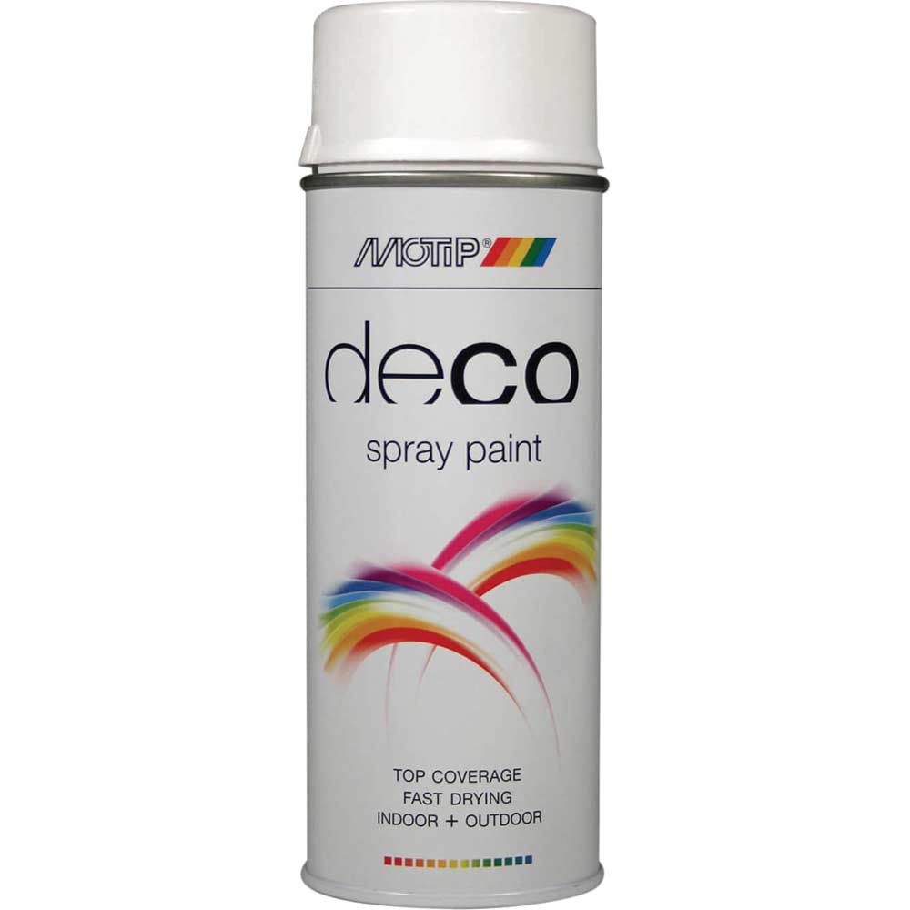 Motip Deco High Gloss RAL Spray Paint Brilliant White 400ml