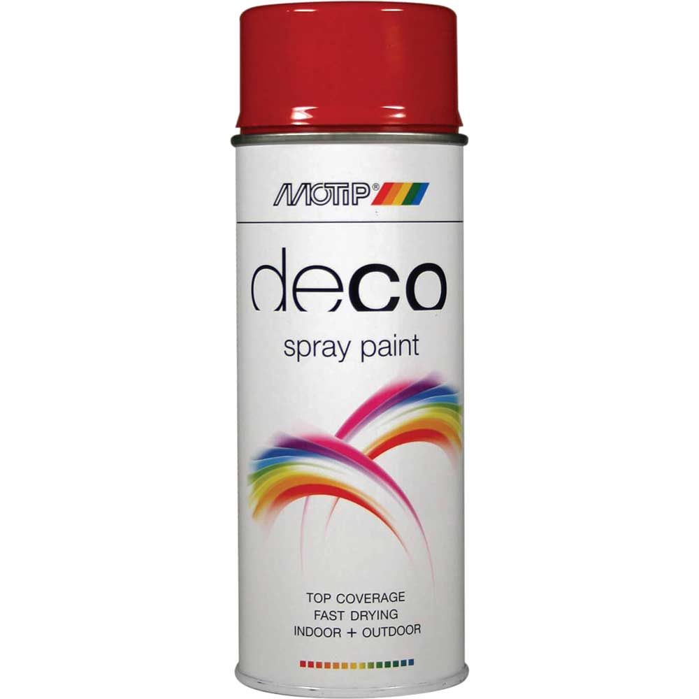 Motip Deco High Gloss RAL Spray Paint Flame Red 400ml