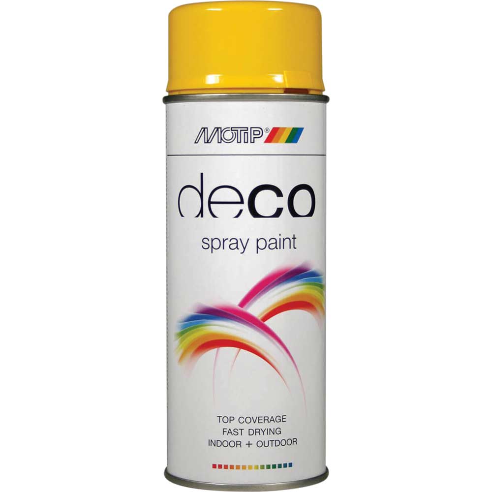 Motip Deco High Gloss RAL Spray Paint Rapeseed Yellow 400ml