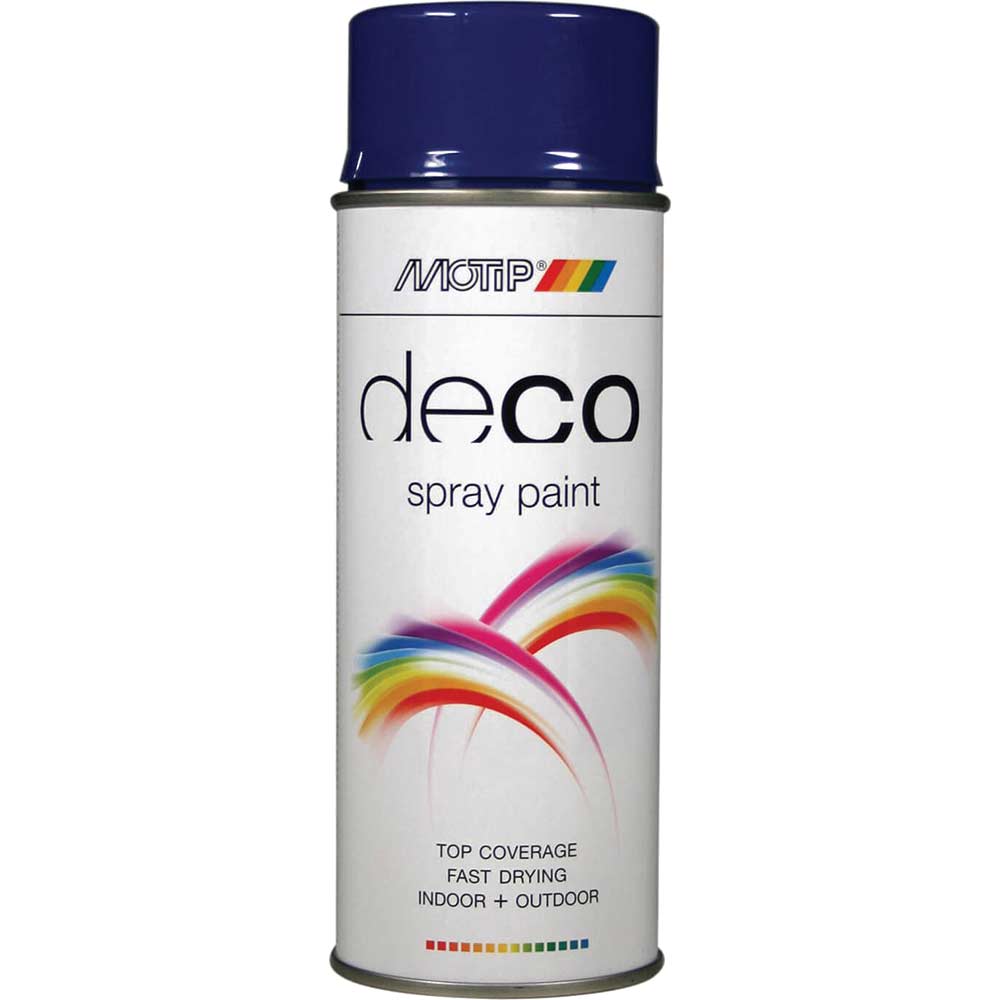 Motip Deco High Gloss RAL Spray Paint Ultramarine Blue 400ml