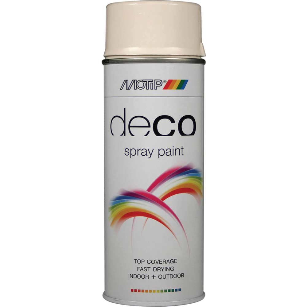 Motip Deco High Gloss RAL Spray Paint Cream White 400ml