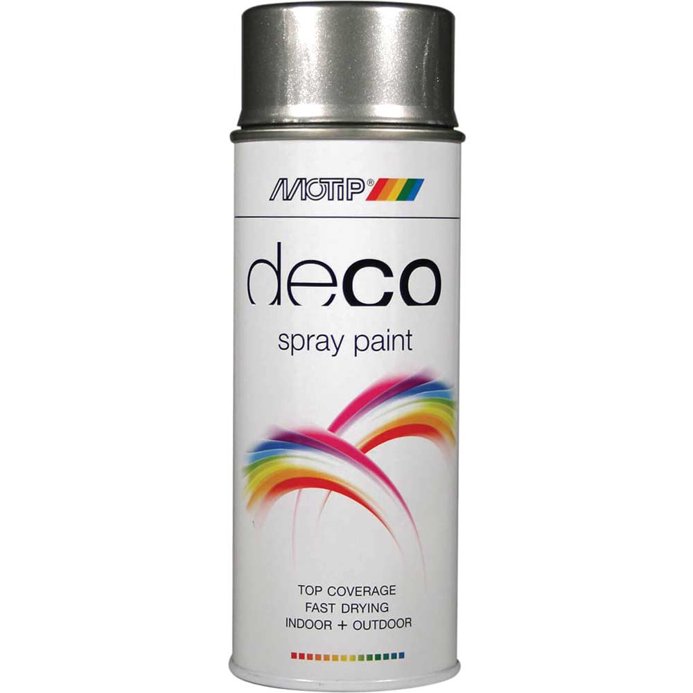 Motip Deco High Gloss RAL Spray Paint Grey Aluminium 400ml