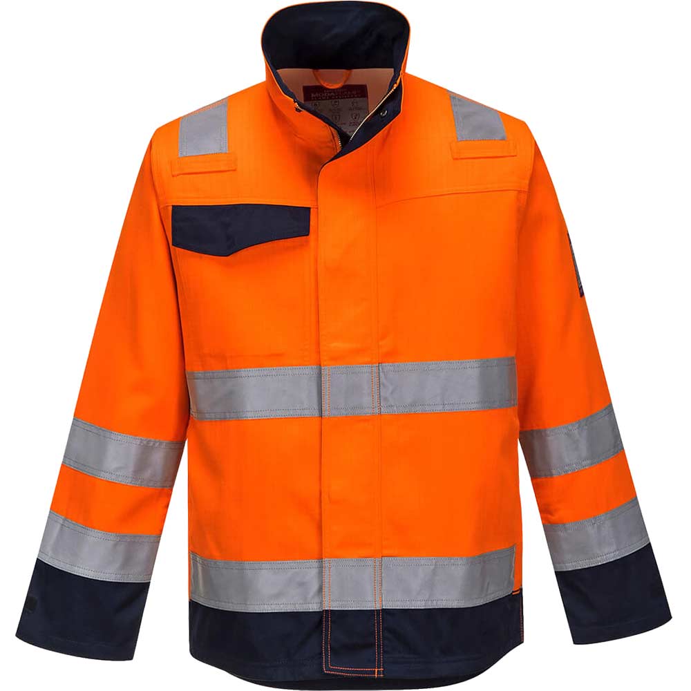 Image of Portwest MV35 Modaflame Hvo jacket Orange / Navy 3XL