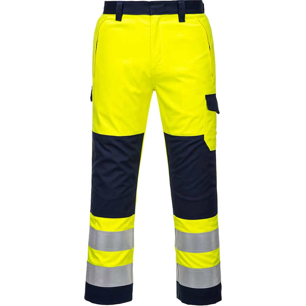 Portwest MV46 Hi Vis Modaflame Trousers Yellow / Navy XL 31