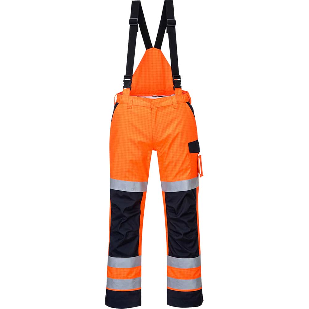 Image of Portwest MV71 Modaflame Multi Arc Trousers Orange / Navy L 31"