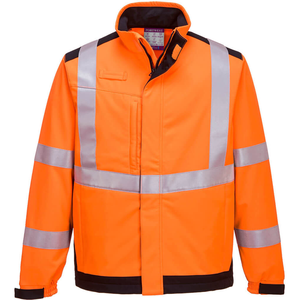 Image of Modaflame Multi Norm Arc Flame and Heat Resistant Softshell Jacket Orange / Navy XL