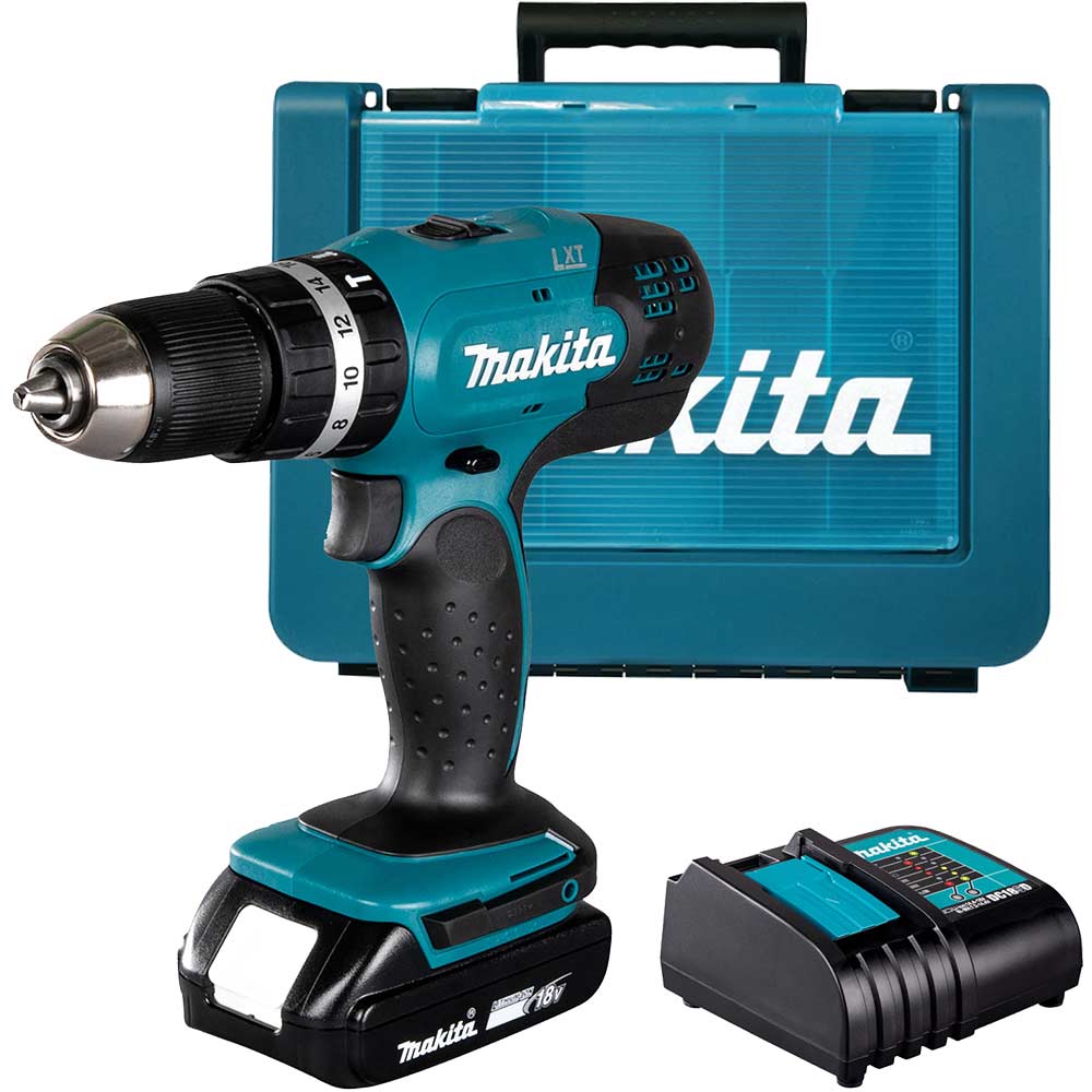 Makita DHP453 18v LXT Cordless Combi Drill 1 x 3ah Li-ion Battery Charger Case