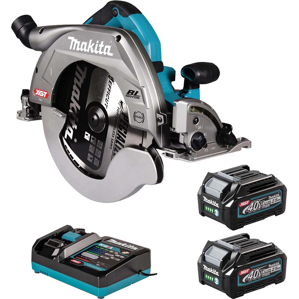 Makita HS011G 40v Max XGT Cordless Brushless Circular Saw 260mm 2 x 5ah Li-ion Battery Charger No Case