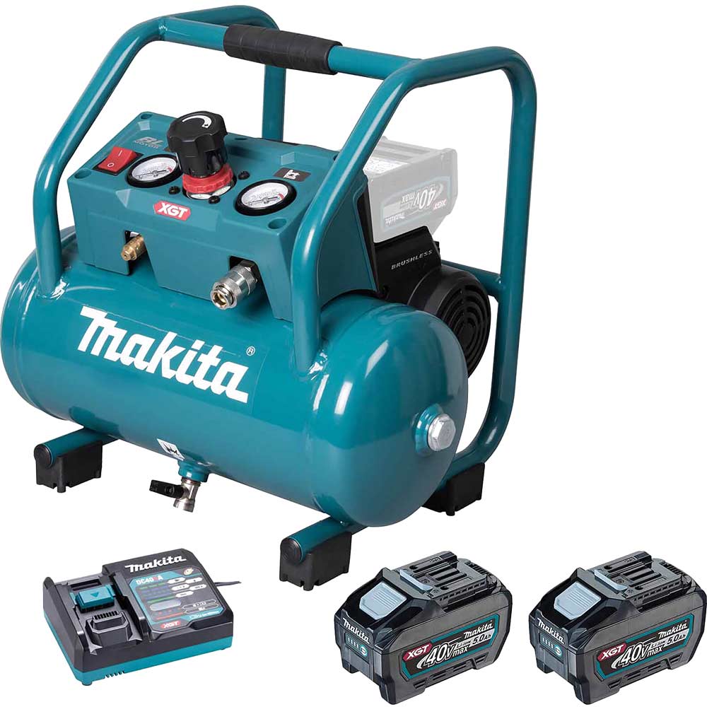 Makita AC001G 40v Max XGT Cordless Brushless Air Compressor 2 x 5ah Li-ion Charger