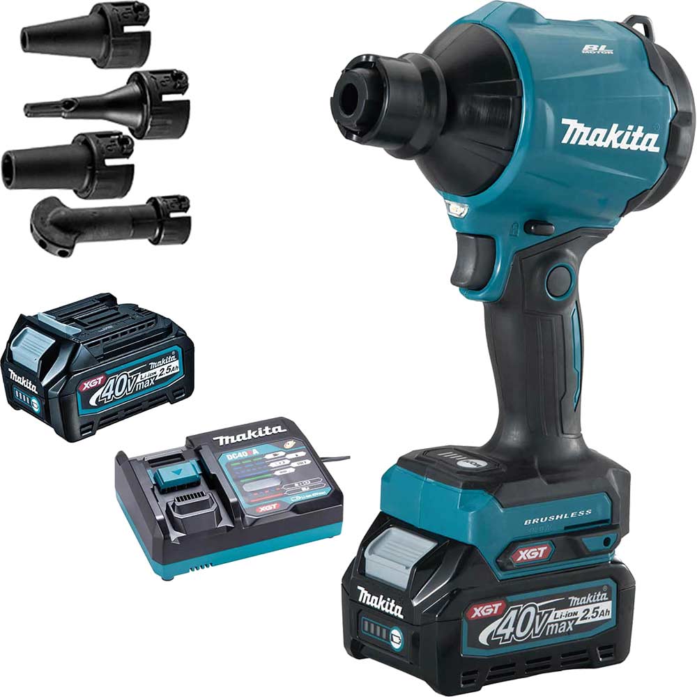 Makita AS001G 40v Max XGT Cordless Brushless Dust Blower 2 x 2.5ah Li-ion Battery Charger Bag