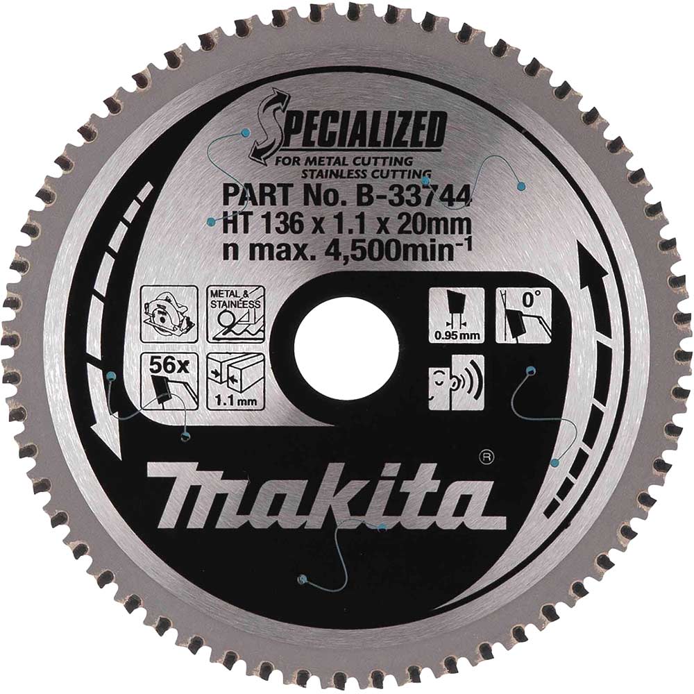 Makita SPECIALIZED Circular Saw Blade for Stainless Steel Cutting 136mm 56T 20mm
