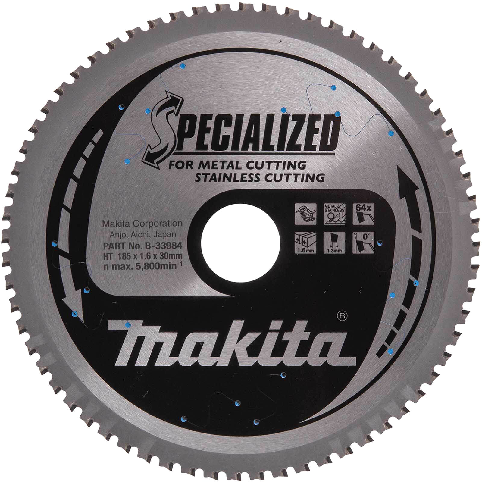 Photos - Power Tool Accessory Makita SPECIALIZED Circular Saw Blade for Stainless Steel Cutting 185mm 64 