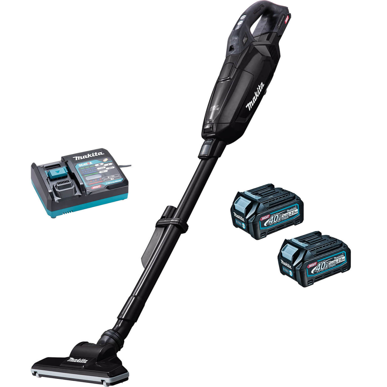 Image of Makita CL002G 40v Max XGT Cordless Brushless Vacuum Cleaner 2 x 2.5ah Li-ion Charger No Case