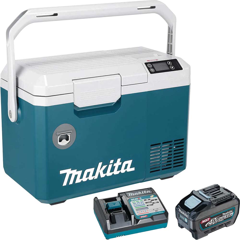 Makita CW003G 40v Max XGT Cordless Drinks Cooler and Warmer Box 1 x 5ah Li-ion Battery Charger