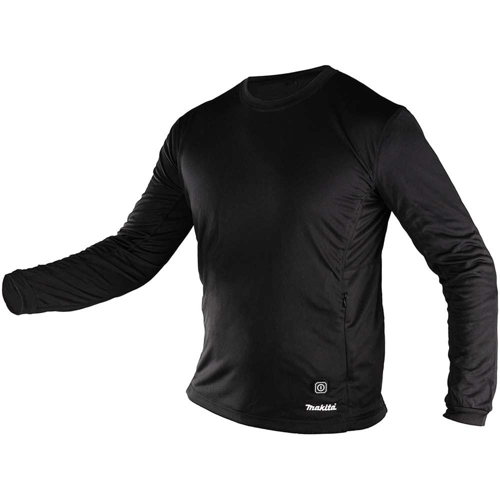 Makita DCX200C 18v LXT Cordless Heated Pull Over Baselayer Shirt Black M