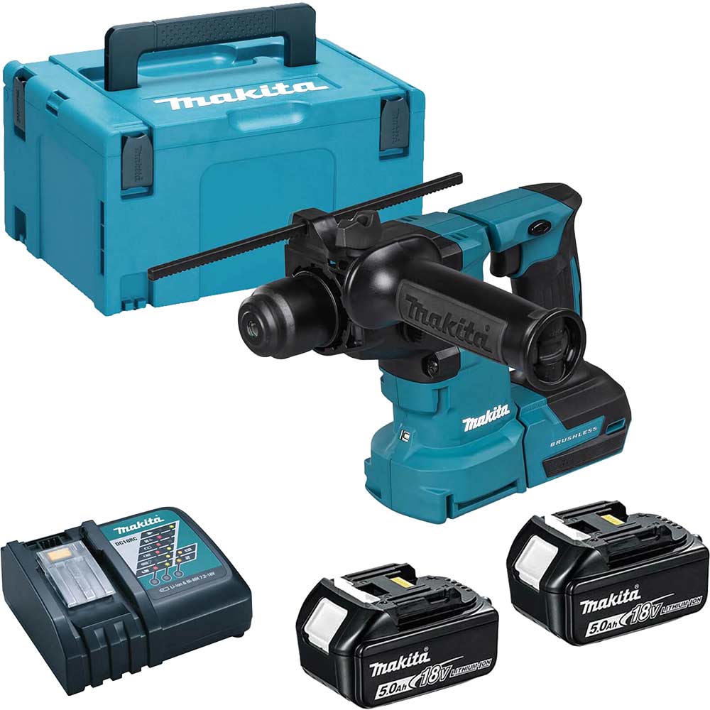 Makita DHR183 18v LXT Cordless Brushless SDS Plus Rotary Hammer Drill 2 x 5ah Li-ion Battery Charger Case