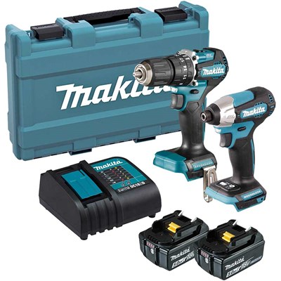 Makita DLX2414ST 18v LXT Cordless Brushless Combi Drill and Impact Driver Kit