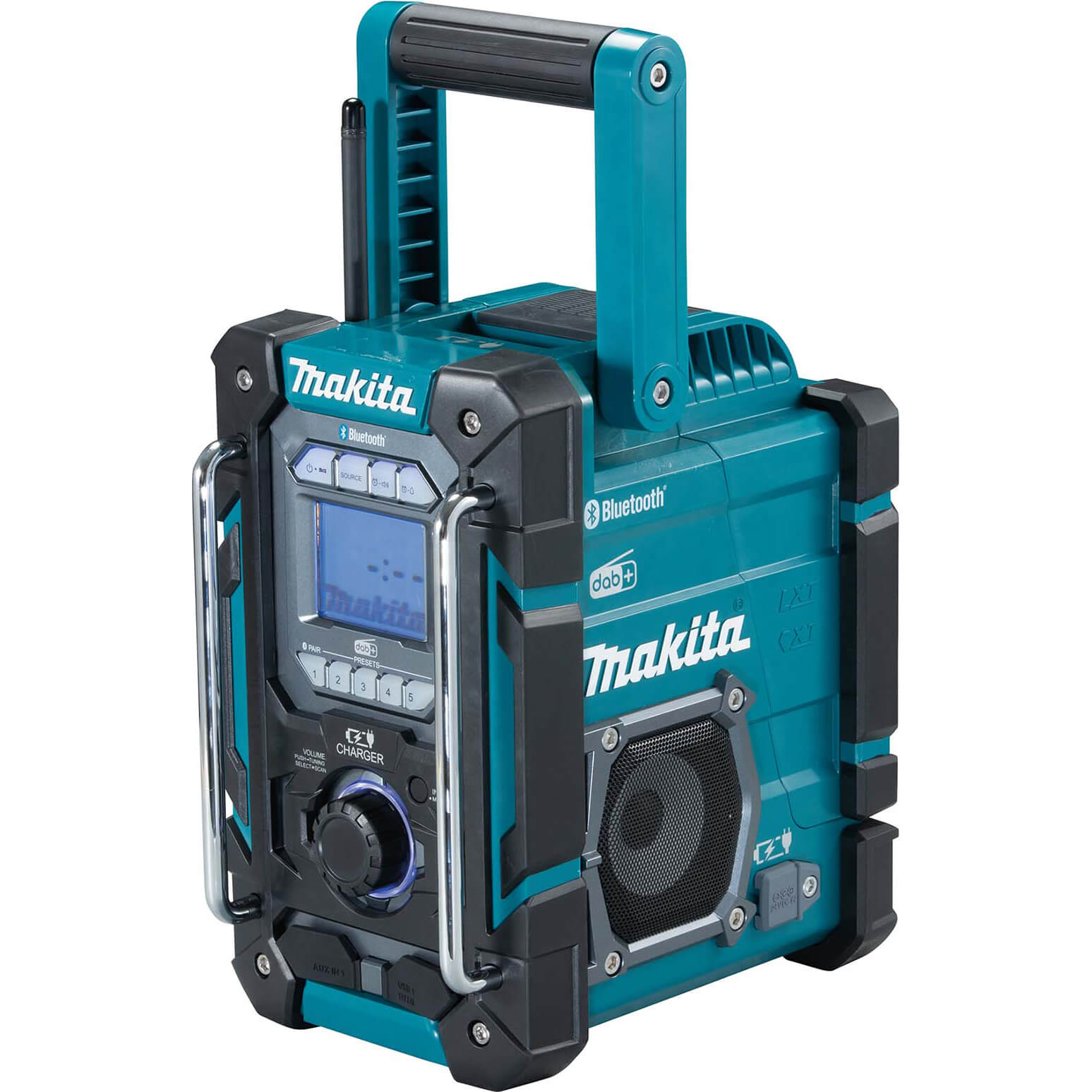 Image of Makita DMR301 18v DAB+ Bluetooth Battery Charging Job Site Radio Blue