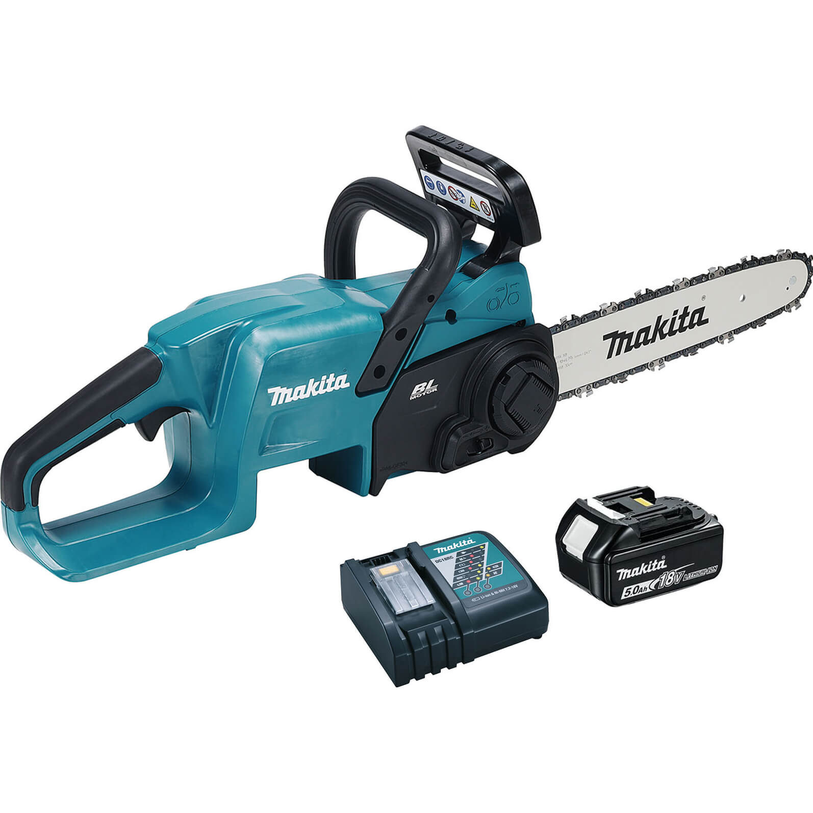 Image of Makita DUC307 18v LXT Cordless Brushless Chainsaw 300mm 1 x 5ah Li-ion Charger