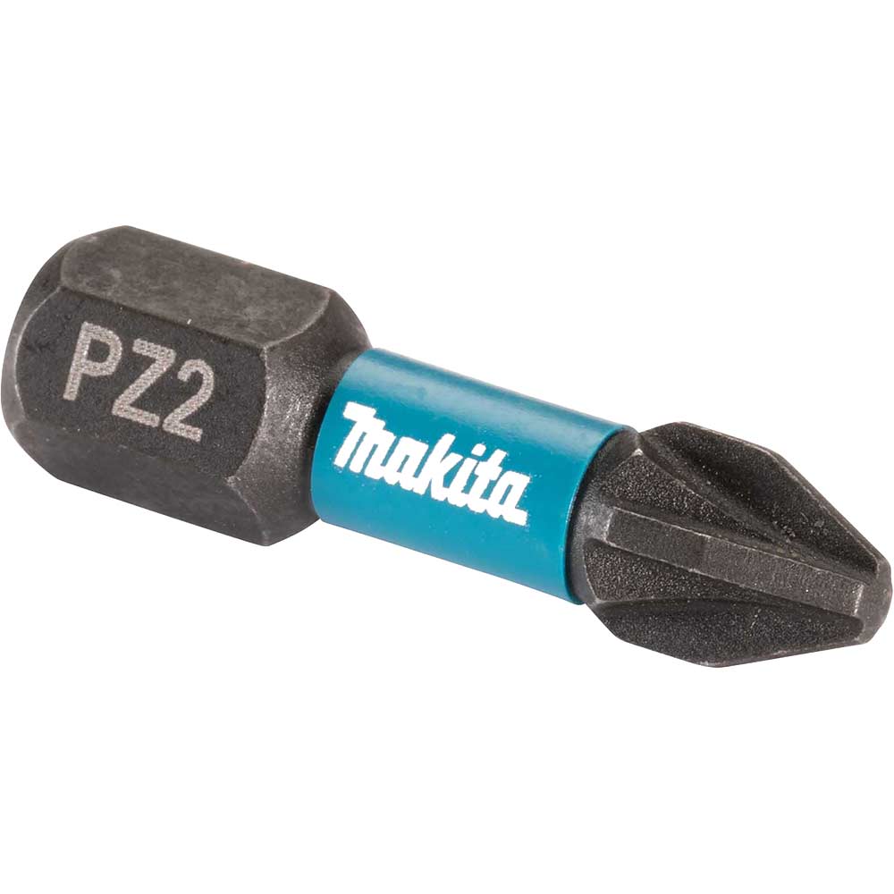 Makita Impact Black Torsion Pozi Screwdriver Bits PZ2 25mm Pack of 25