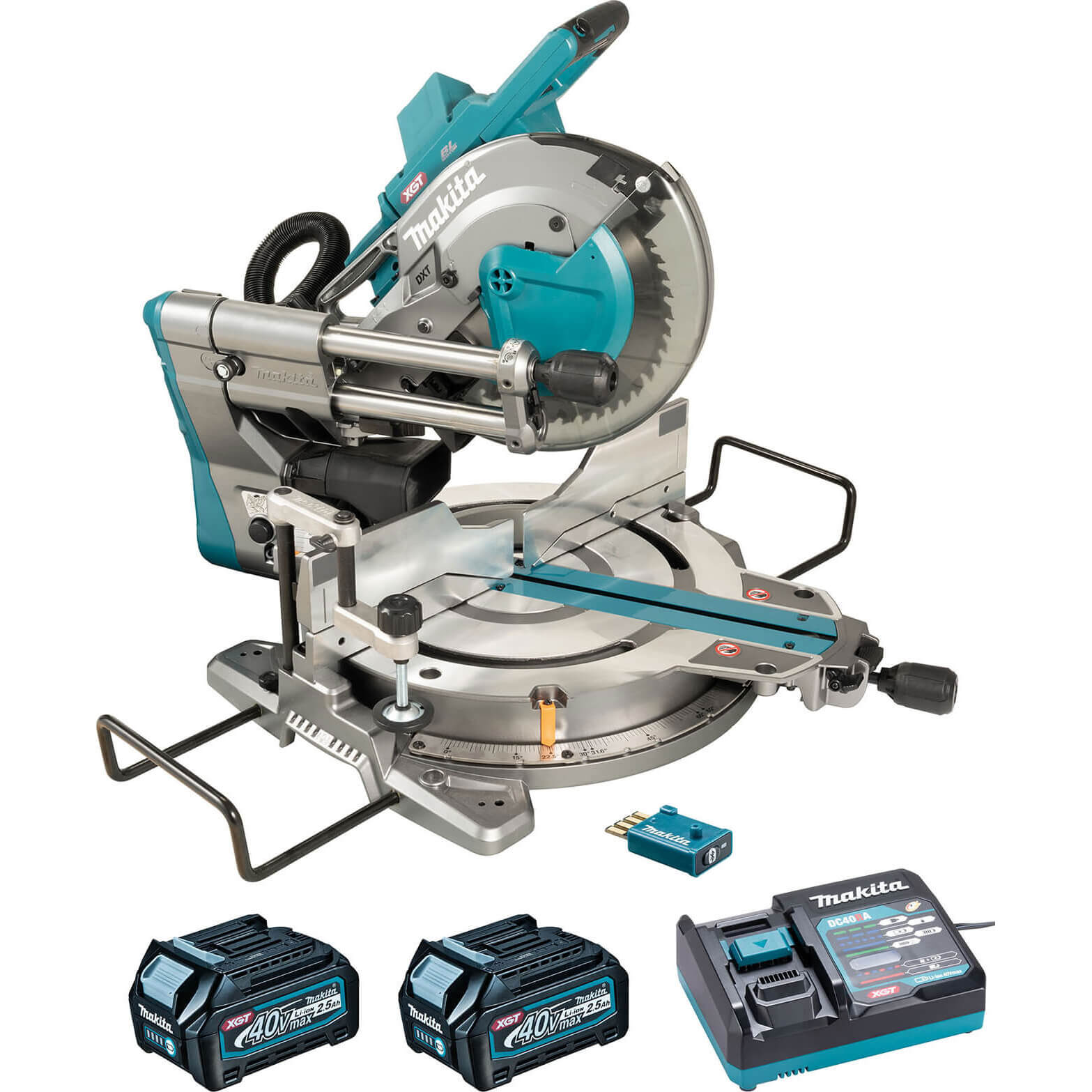 Image of Makita LS004G 40v Max XGT Cordless Brushless Slide Compound Mitre Saw 2 x 2.5ah Li-ion Charger