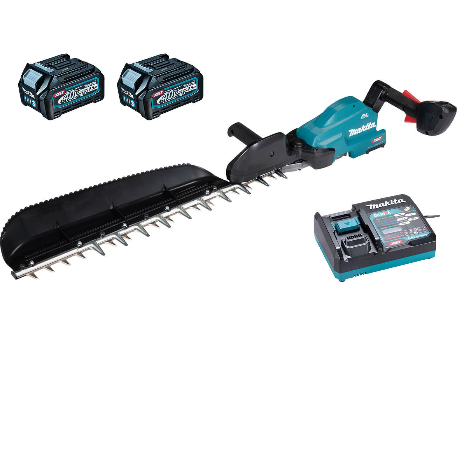 Image of Makita UH013G 40v Max XGT Cordless Brushless Hedge Trimmer 600mm 2 x 2.5ah Li-ion Charger