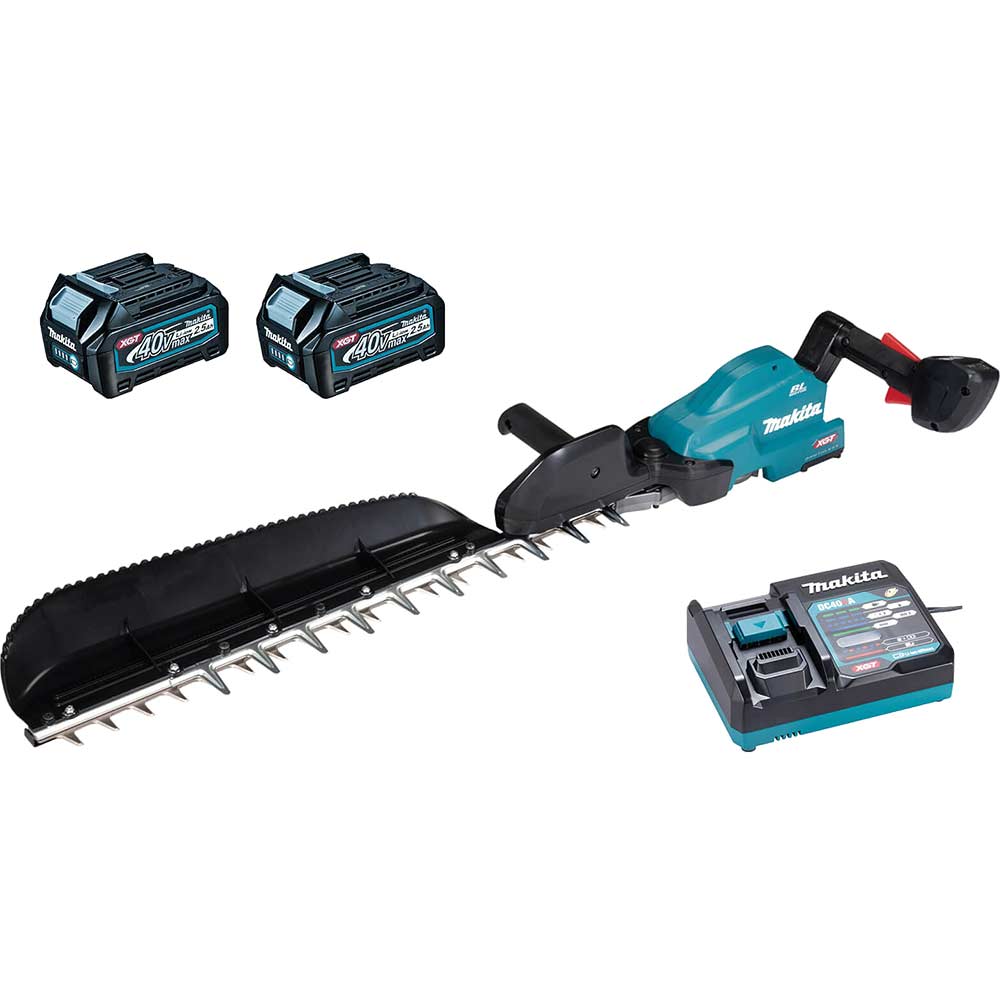 Makita UH013G 40v Max XGT Cordless Brushless Hedge Trimmer 600mm 2 x 2.5ah Li-ion Charger