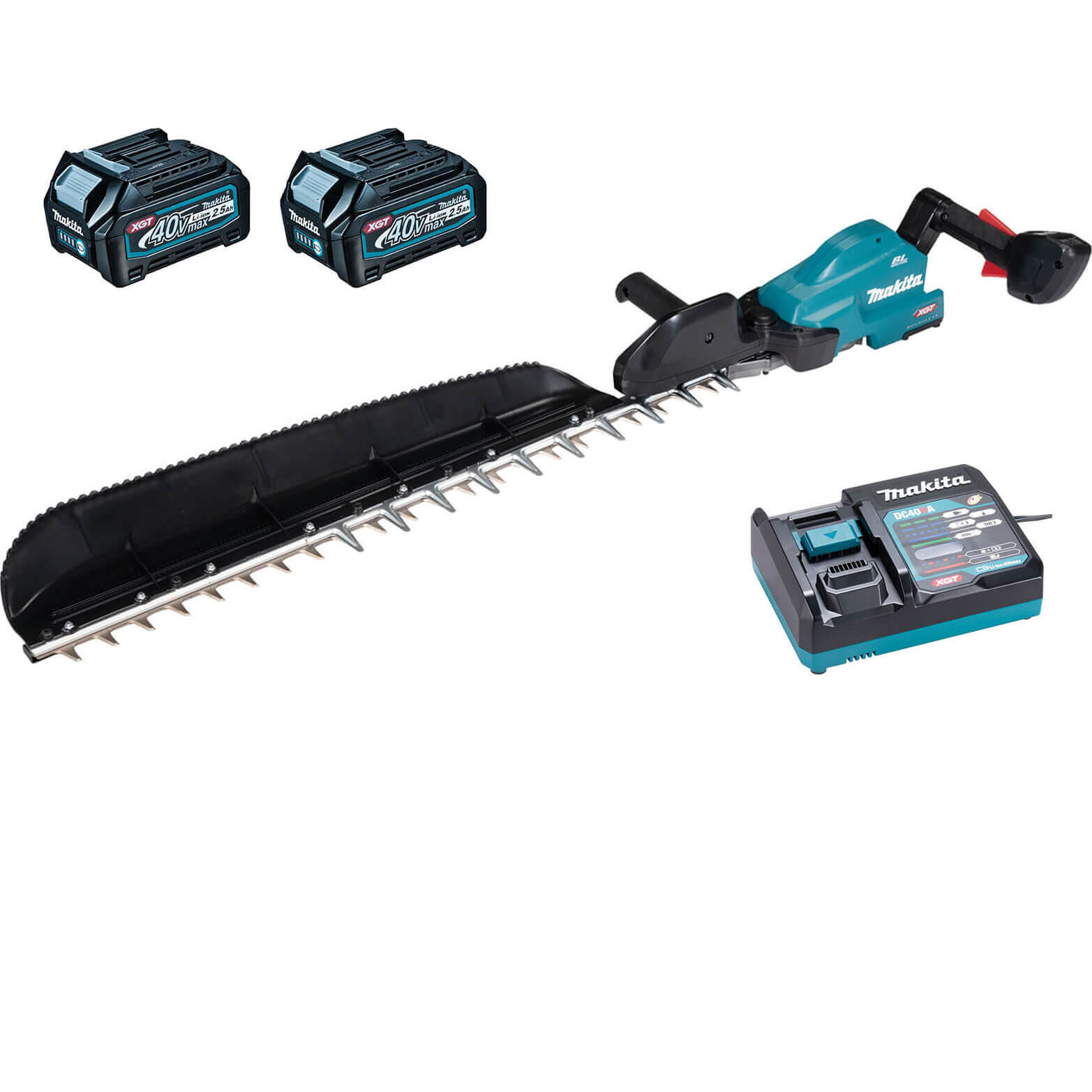 Image of Makita UH014G 40v Max XGT Cordless Brushless Hedge Trimmer 750mm 2 x 2.5ah Li-ion Charger