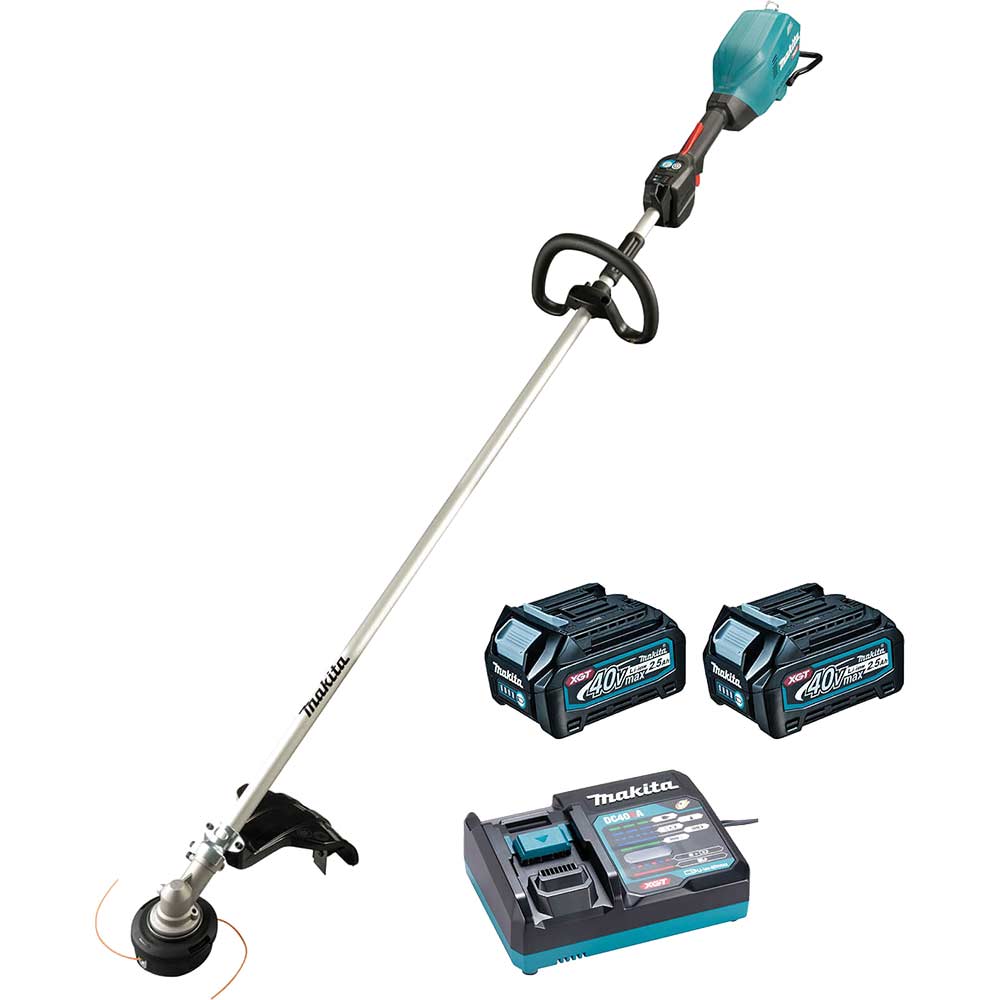 Makita UR008G 40v Max XGT Cordless Brushless Linetrimmer 2 x 2.5ah Li-ion Battery Charger
