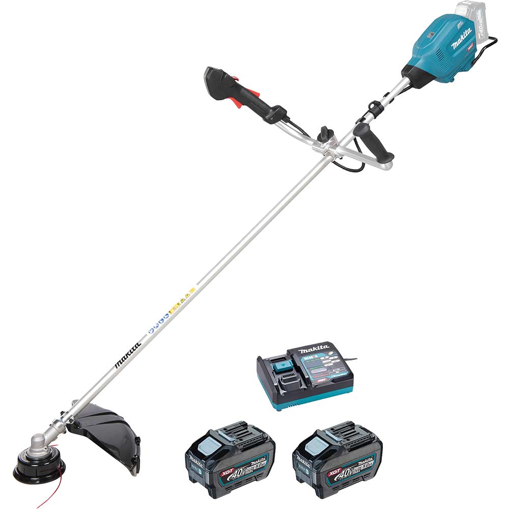 Image of Makita UR013G 40v Max XGT Cordless Brushless Brush Cutter 450mm 2 x 5ah Li-ion Charger