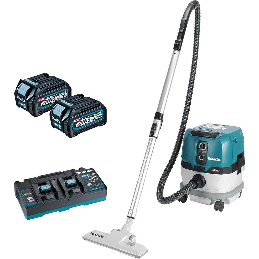 Image of Makita VC001GL 40v Max XGT L Class Cordless Brushless Vacuum Cleaner 8L 2 x 2.5ah Li-ion Charger No Case