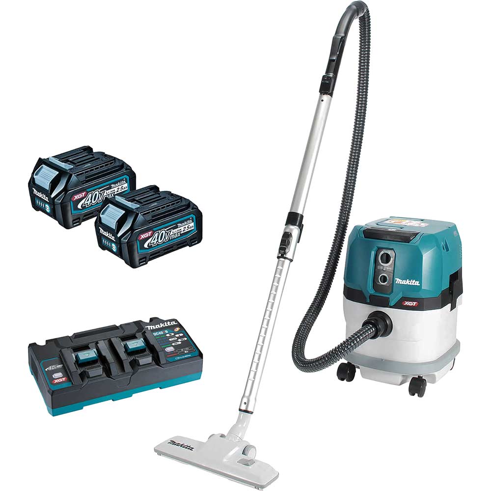 Makita VC003GL 40v Max XGT L Class Cordless Brushless Vacuum Cleaner 2 x 2.5ah Li-ion Battery Charger No Case