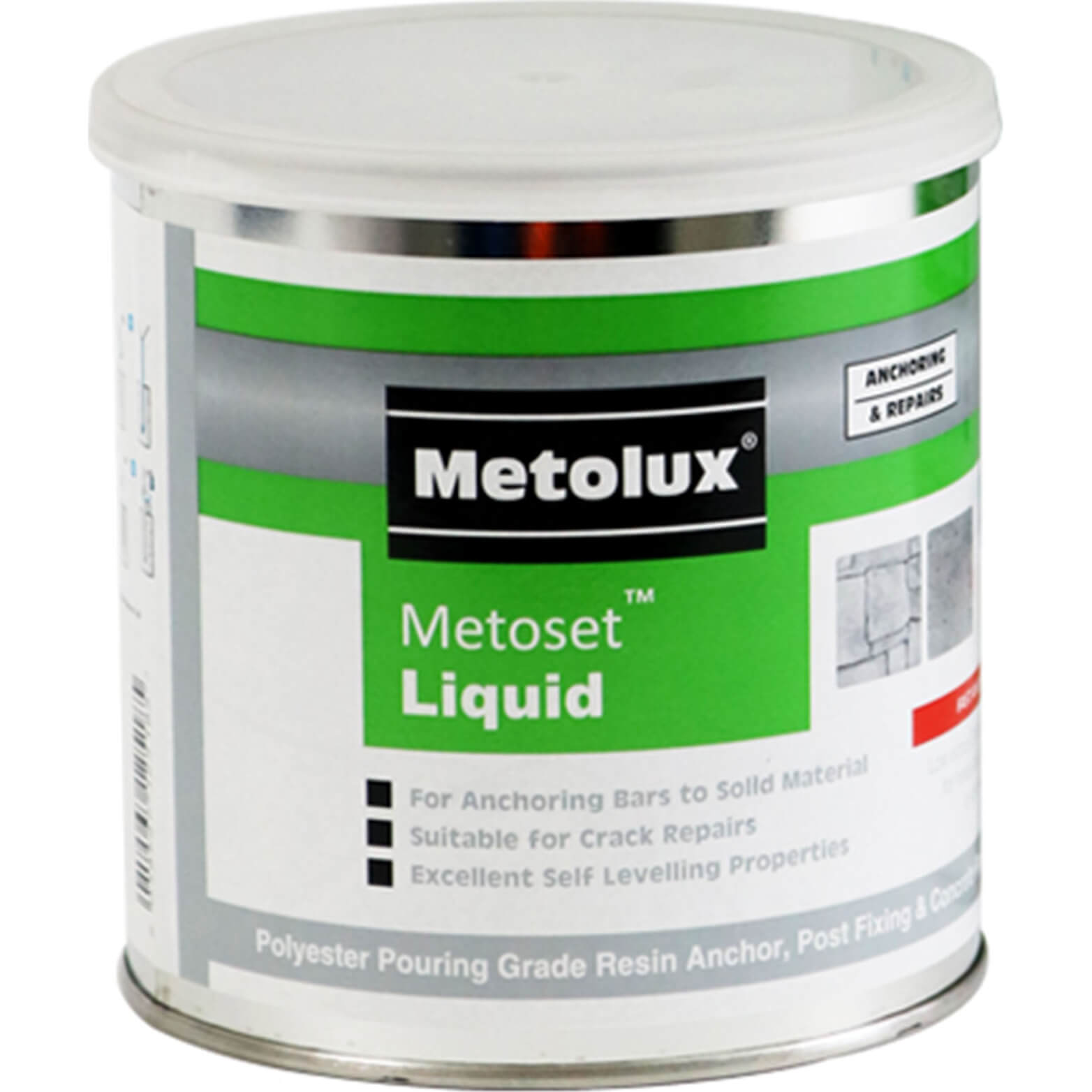 Image of Metolux 2 Part Metoset Liquid Polyester Mortar Crack Repair 5kg