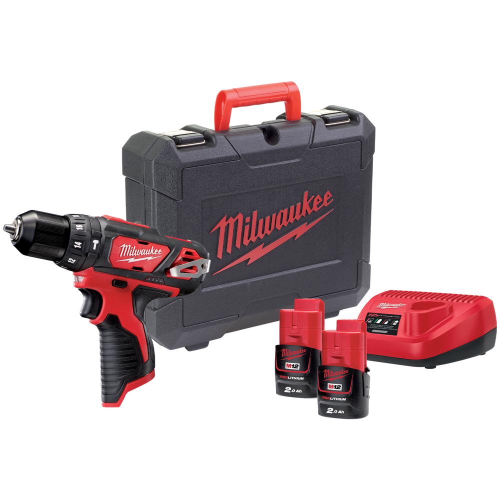 Milwaukee M12 BPD 12v Cordless Compact Combi Drill 2 x 2ah Li-ion Charger Case