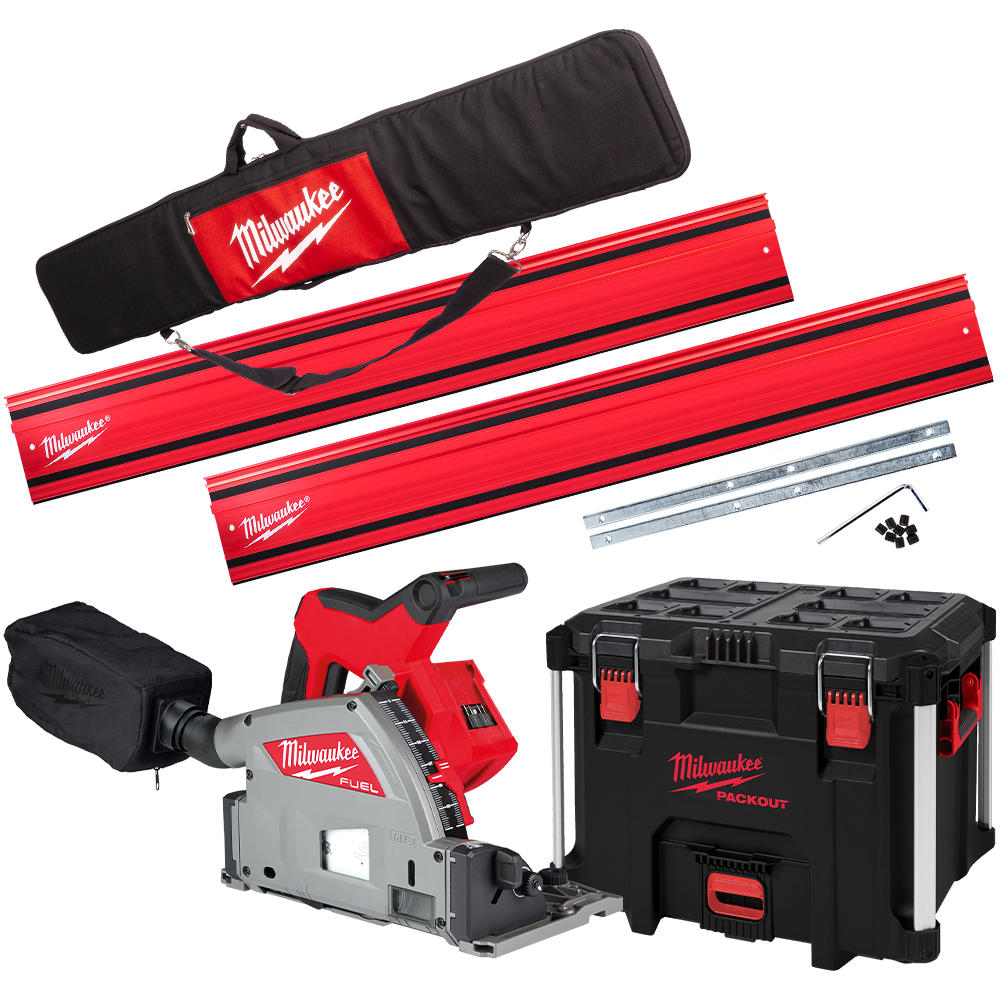Milwaukee M18 FPS55 Fuel 18v Cordless Brushless Plunge Saw and Guide Rail Kit No Batteries No Charger Case