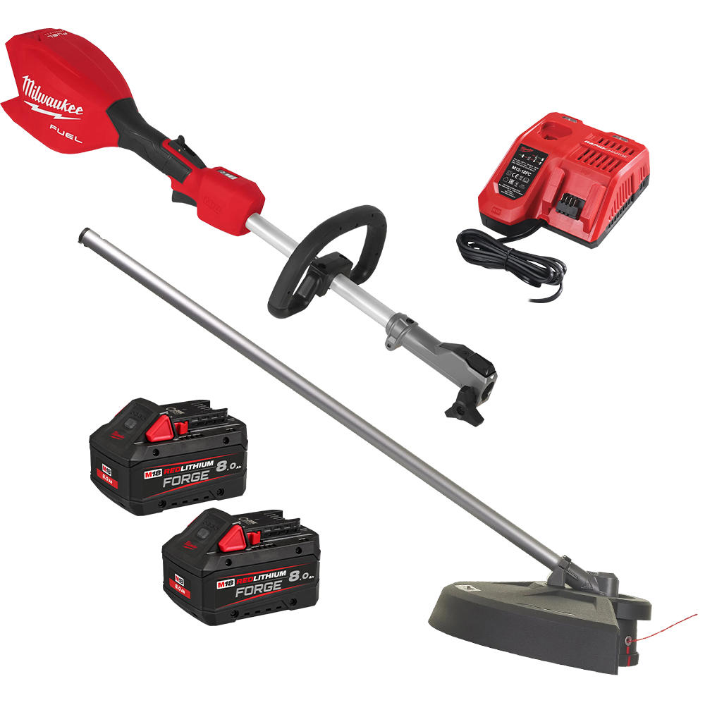 Milwaukee M18 Foph2 Fuel 18v Cordless Brushless Quik-lok Garden Kit 2 X 8ah Li-ion Forge Battery Charger