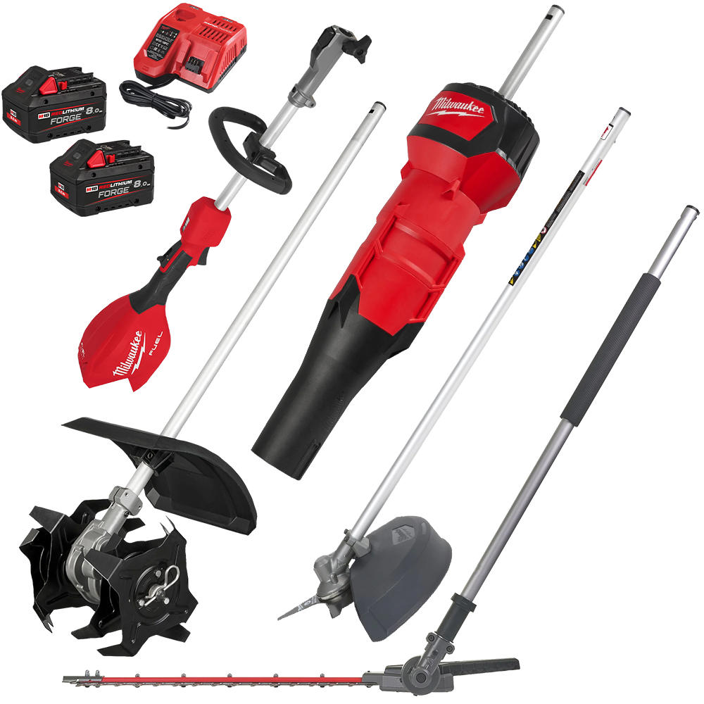 Milwaukee M18 FOPH2 Fuel 18v Cordless Brushless QUIK-LOK Garden Kit 2 x 8ah Li-ion Forge Battery Charger