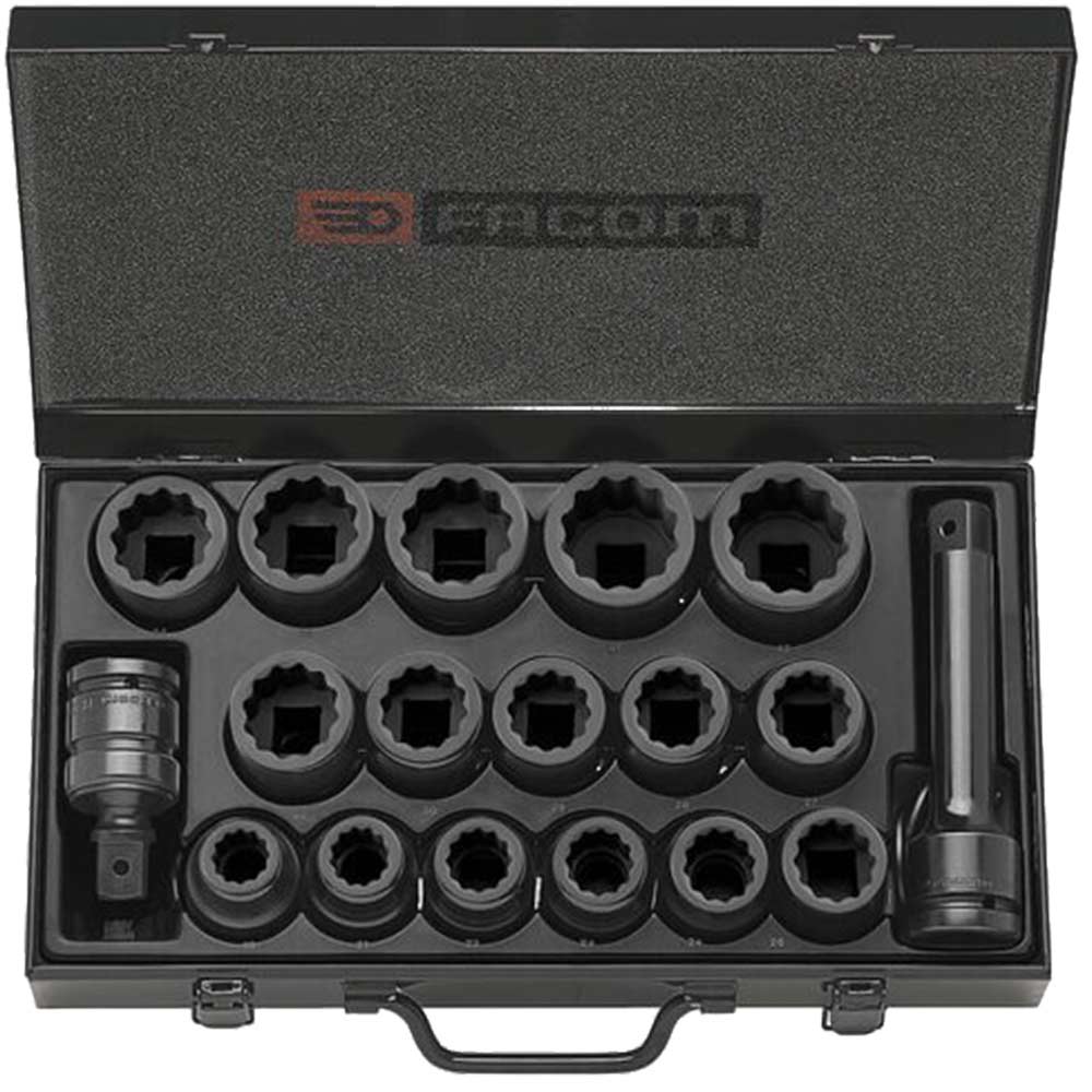 Facom 16 Piece 3/4" Drive Bi Hex Impact Socket Set Metric 3/4