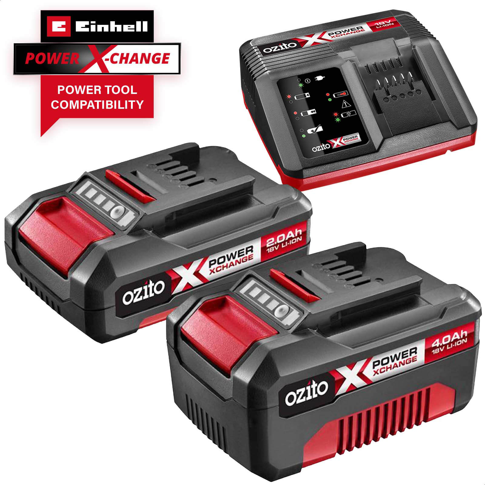 Photos - Power Tool Battery Ozito Genuine Power X-Change 18v Cordless Fast Battery Charger, Li-ion Bat 