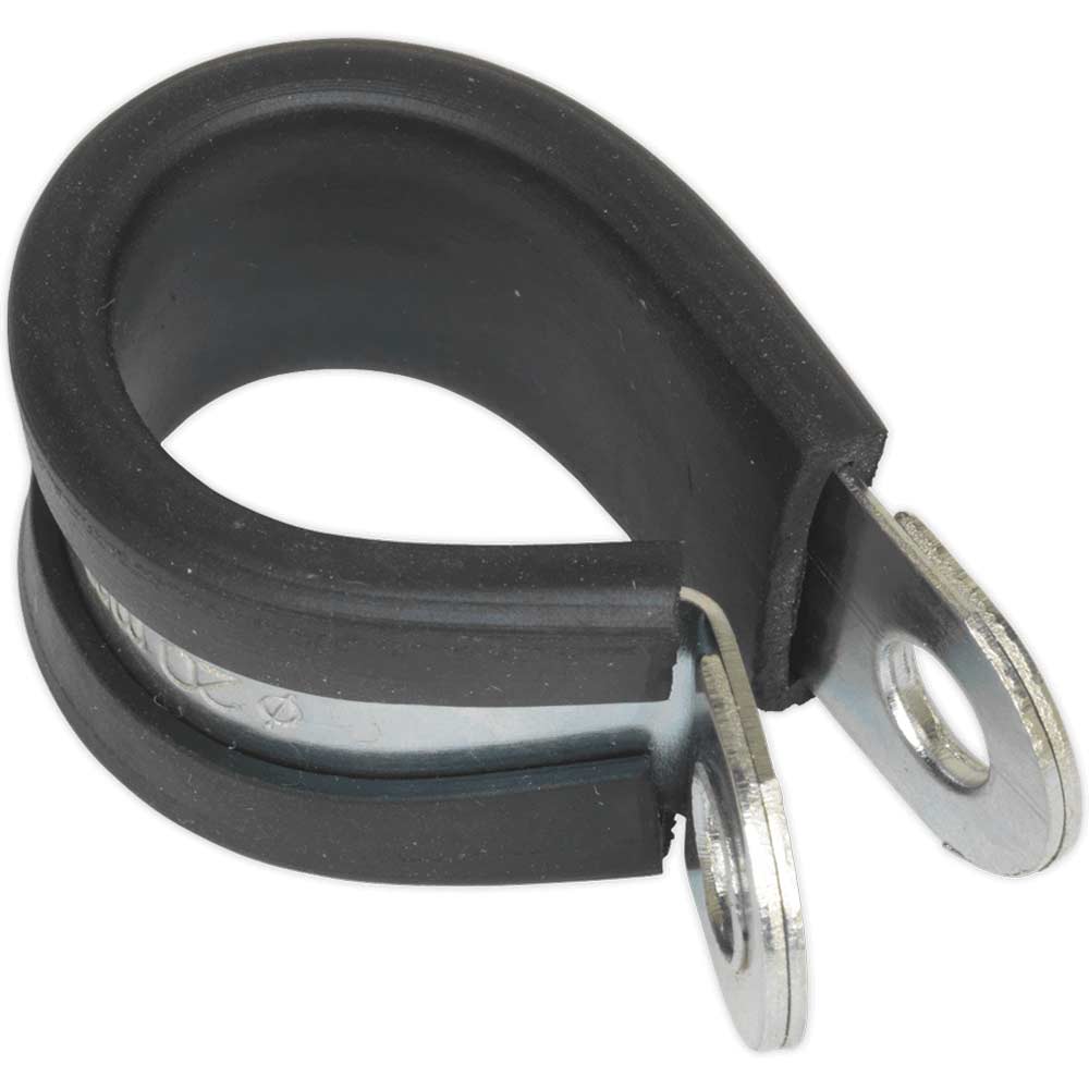 Sealey Pipe Clip Rubber Lined 21mm Pack of 25