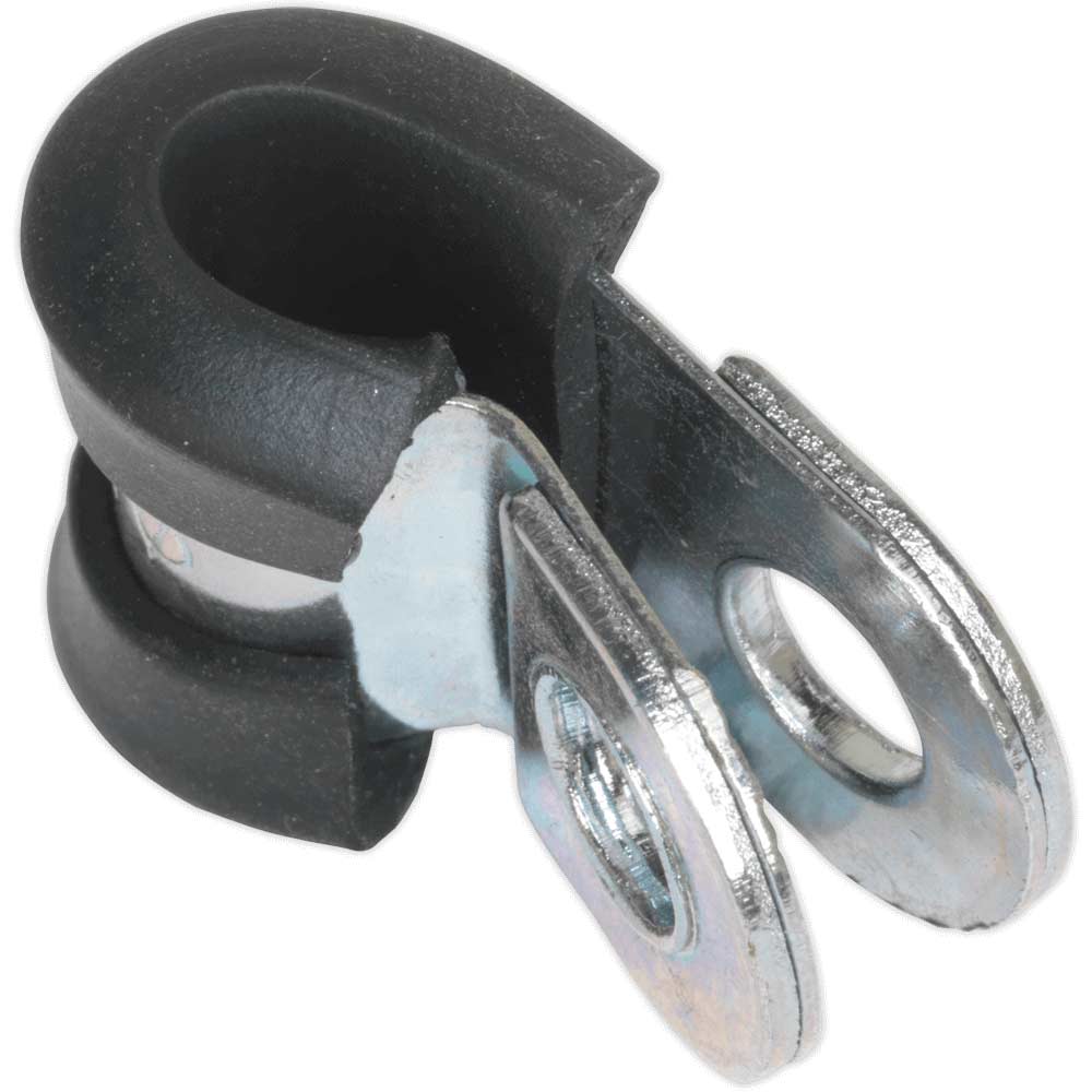 Sealey Pipe Clip Rubber Lined 5mm Pack of 25