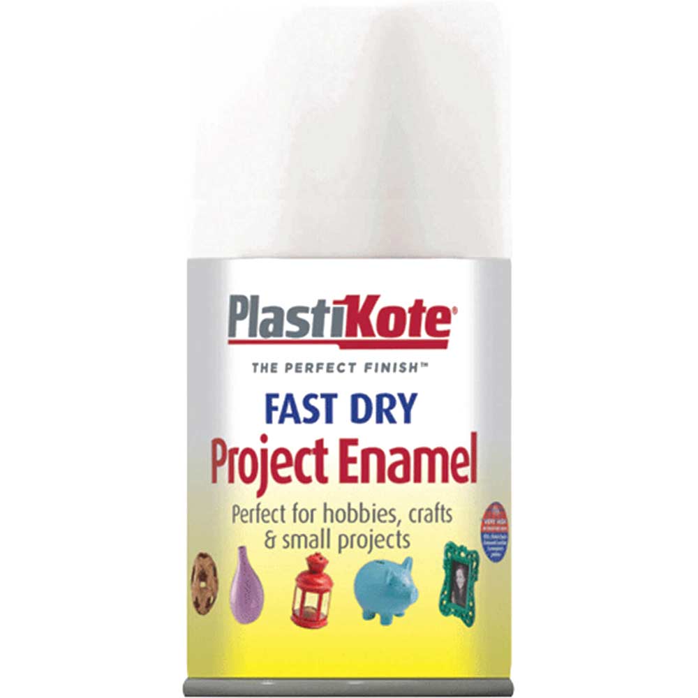 Image of Plastikote Dry Enamel Aerosol Spray Paint White 100ml