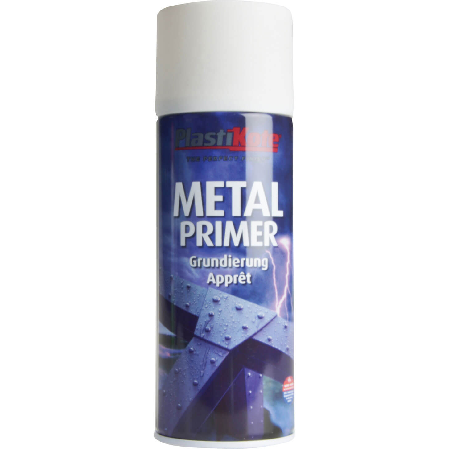 Image of Plastikote Metal Primer Aerosol Spray Paint White 400ml