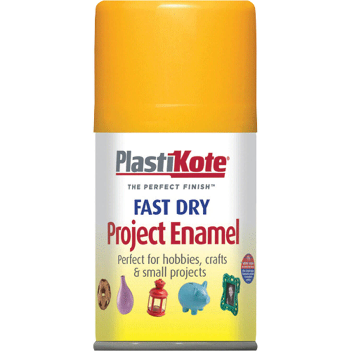 Image of Plastikote Dry Enamel Aerosol Spray Paint Sunshine Yellow 100ml