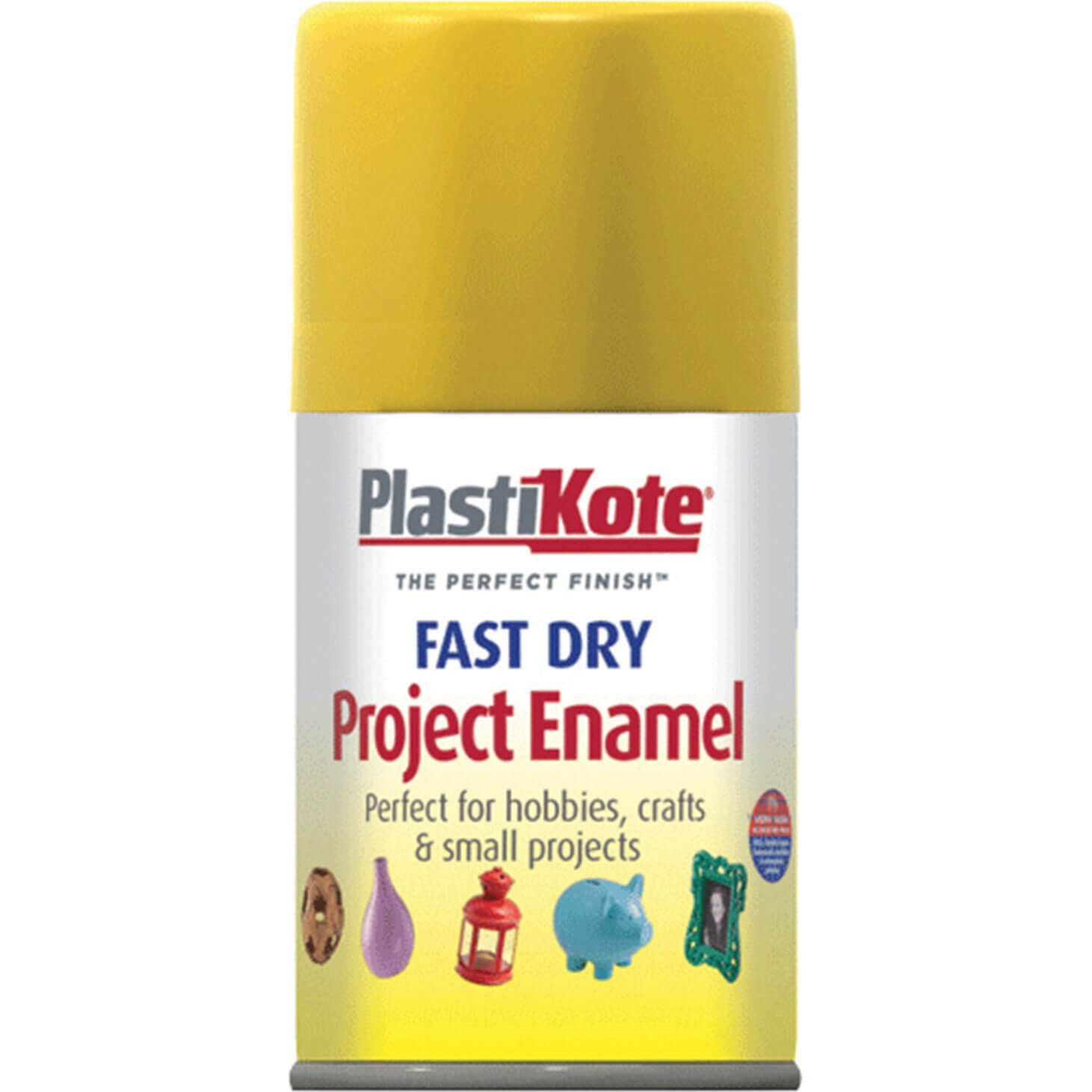 Image of Plastikote Dry Enamel Aerosol Spray Paint Buttercup Yellow 100ml