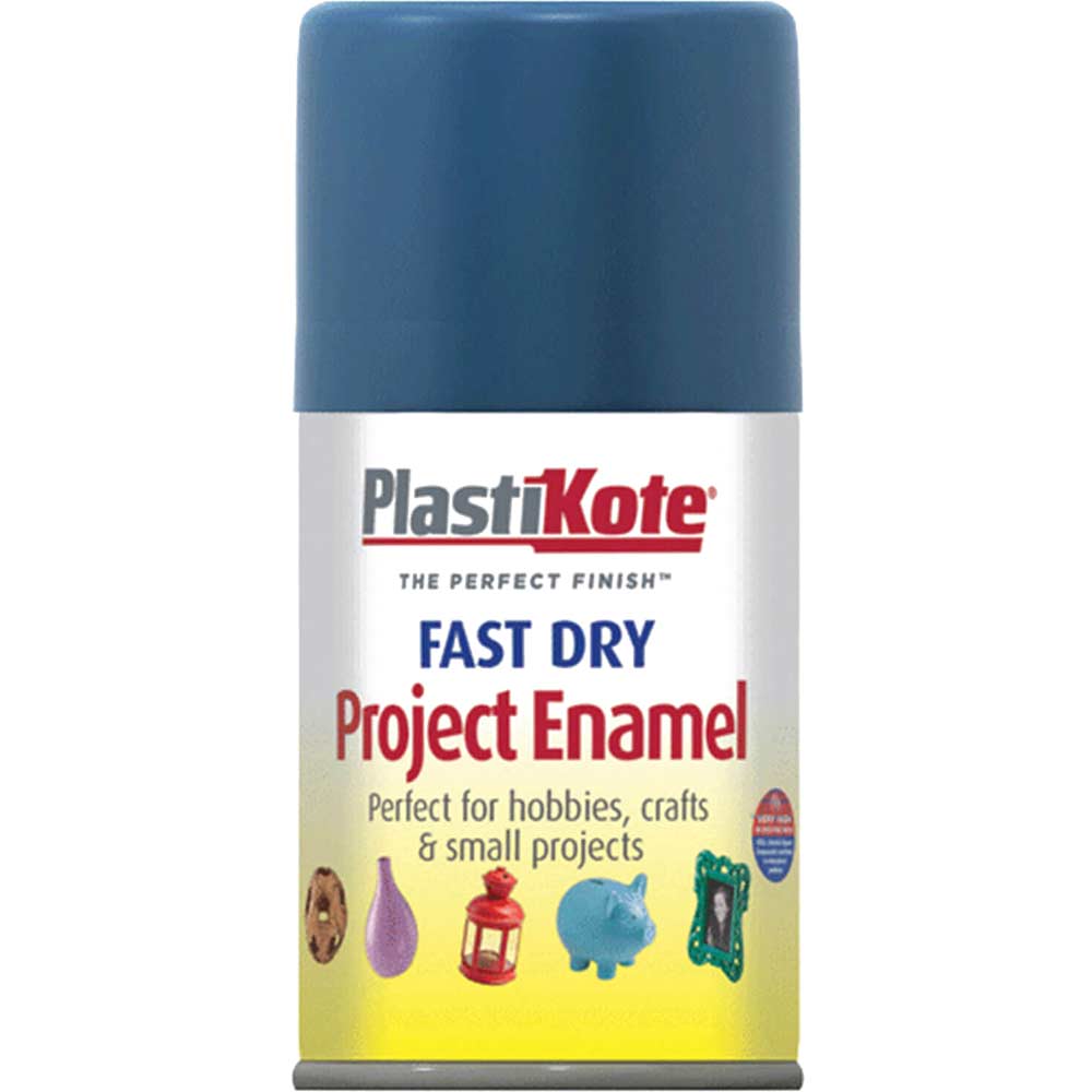 Image of Plastikote Dry Enamel Aerosol Spray Paint Harbour Blue 100ml