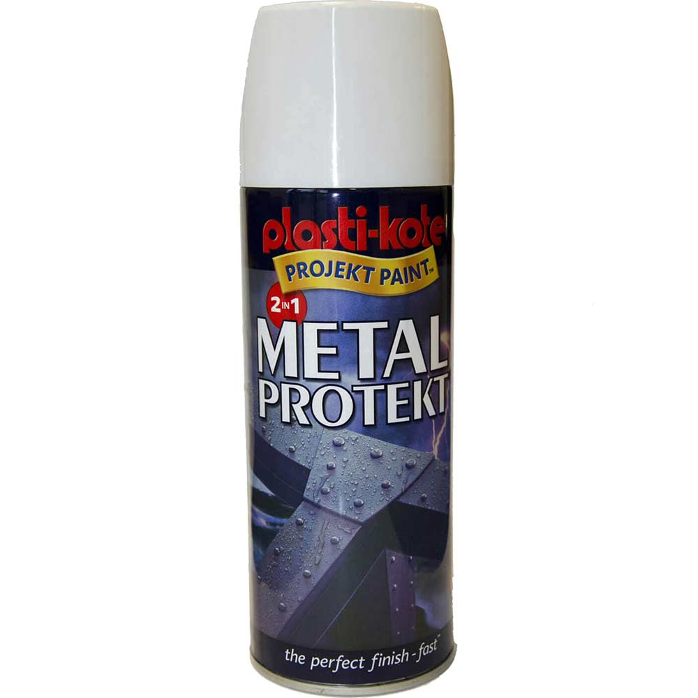 Image of Plastikote Metal Protekt Aerosol Spray Paint White 400ml