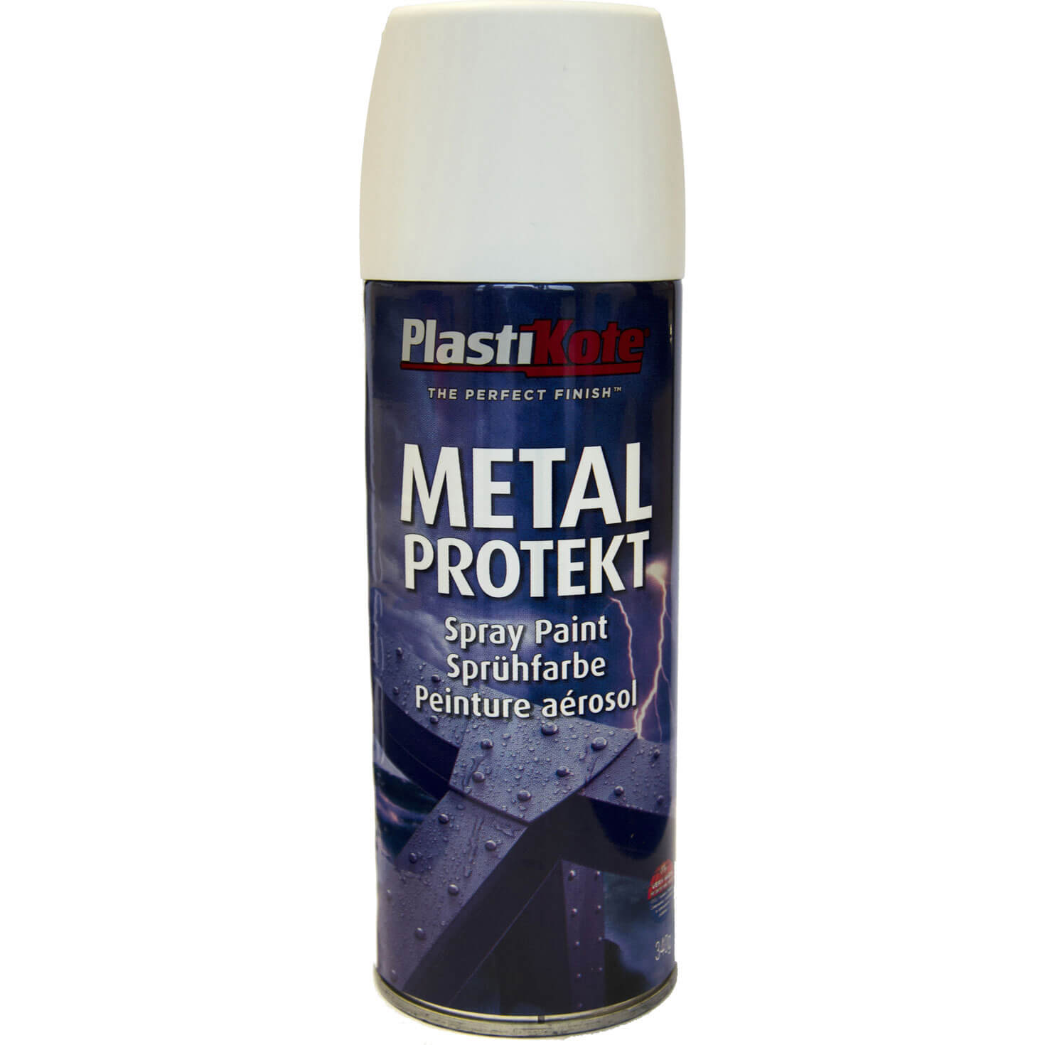 Image of Plastikote Metal Protekt Aerosol Spray Paint Satin White 400ml