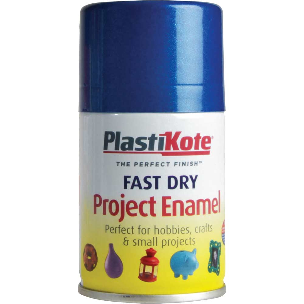 Image of Plastikote Dry Enamel Aerosol Spray Paint Blue 100ml