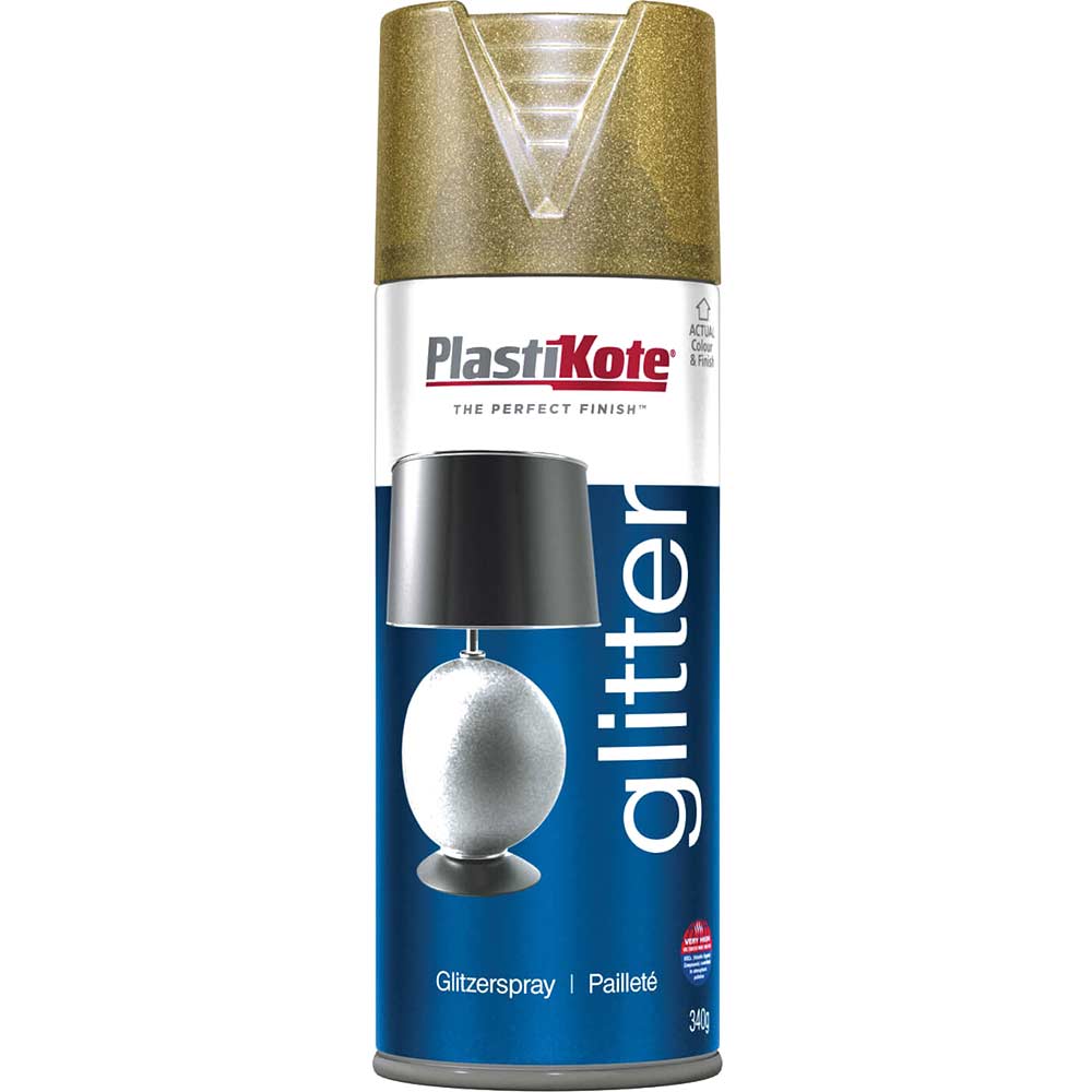 Image of Plastikote Glitter Effect Aerosol Spray Paint 400ml Gold